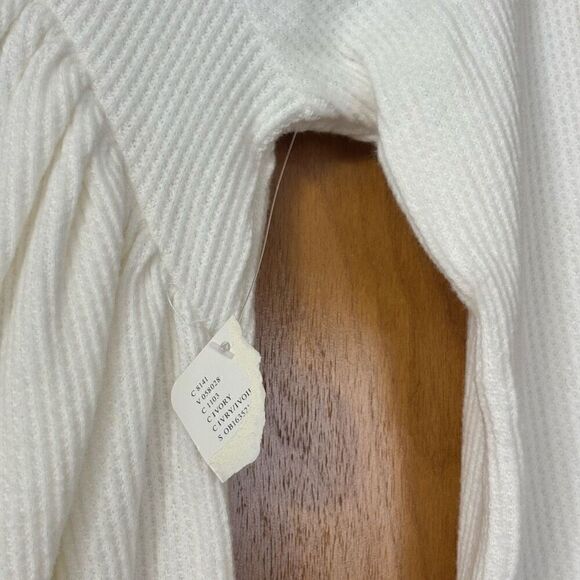 Free People On A Cloud ribbed Bodysuit ivory small new - Picture 9 of 11